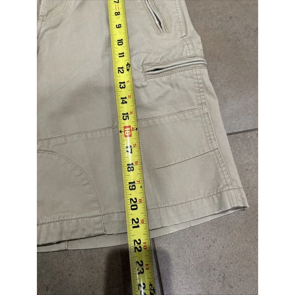 Vtg Express Mens Sz 32 Cargo Shorts Vintage Twill  Utility Khaki Gorpcore Hiking